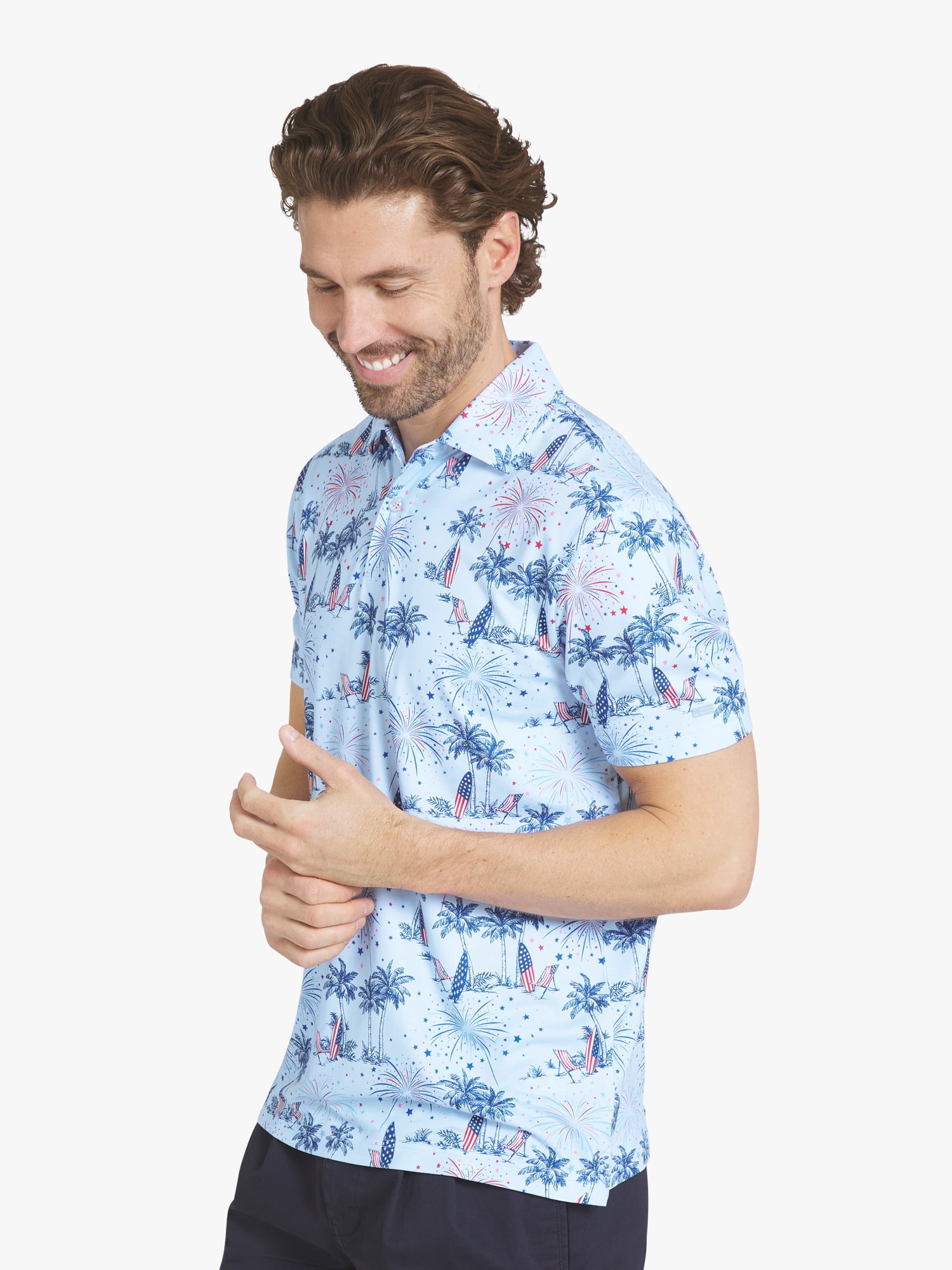 Chaps Men's Printed Performance Polo, Sizes S - 2XL