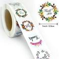 thumbnail image 4 of Rollo de Sellos de Etiquetas de Agradecimiento, Redondo, Kraft, Gracias a Los Compradores, Impreso con Flores Y Letras, Diseño Exquisito, 6x 6 piezas, 4 of 8