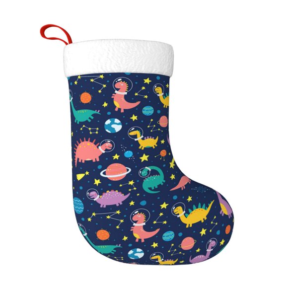 Funny Dinosaur Planet  Personalized Christmas Stocking 18" Large Xmas Stockings Christmas Ornaments for Family Christmas Decorations