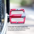 thumbnail image 4 of ROCKBROS Mountain Bike Pedals,Bicycle MTB Flat Pedals,9/16" Red Carbon Fiber Sealed Bearing, 4 of 6