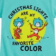 thumbnail image 3 of Cat in the Hat - Christmas Lights Are My Favorite Color  - Toddler And Youth Girls Short Sleeve Graphic T-Shirt, 3 of 6