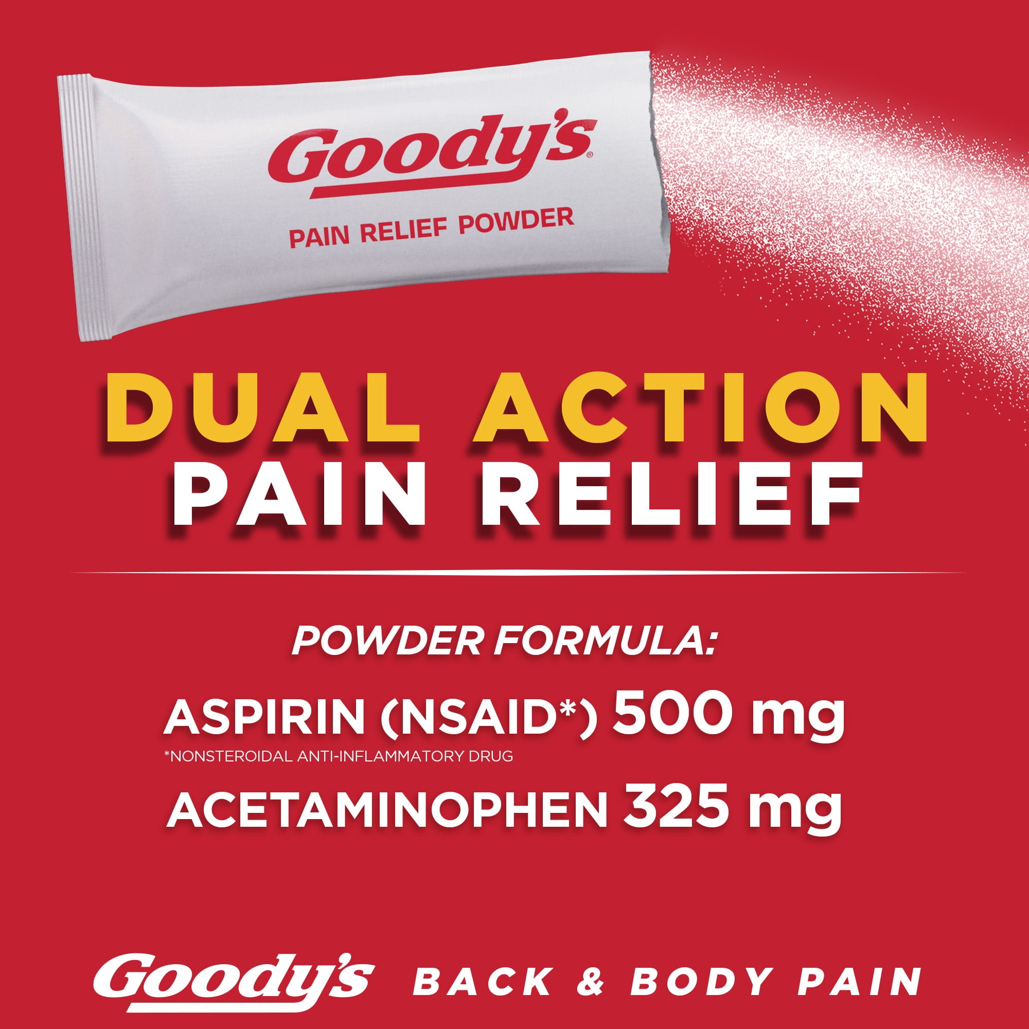 (2 pack) Goody's Back and Body Pain Relief Powder, Body Aches & Pains Relief, 24 Powder Sticks