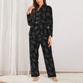 thumbnail image 3 of Wukai White Pineapples Print Women's Pajama Set - Soft Long Sleeve Sleepwear for Comfort and Style-Large, 3 of 9