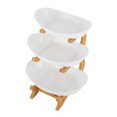 thumbnail image 3 of ToppiJoy Yuanbao-shaped Cake Stand with Bamboo Wood Shelves and Food-grade PP Plates for Holiday and Family Gatherings, 3 of 10