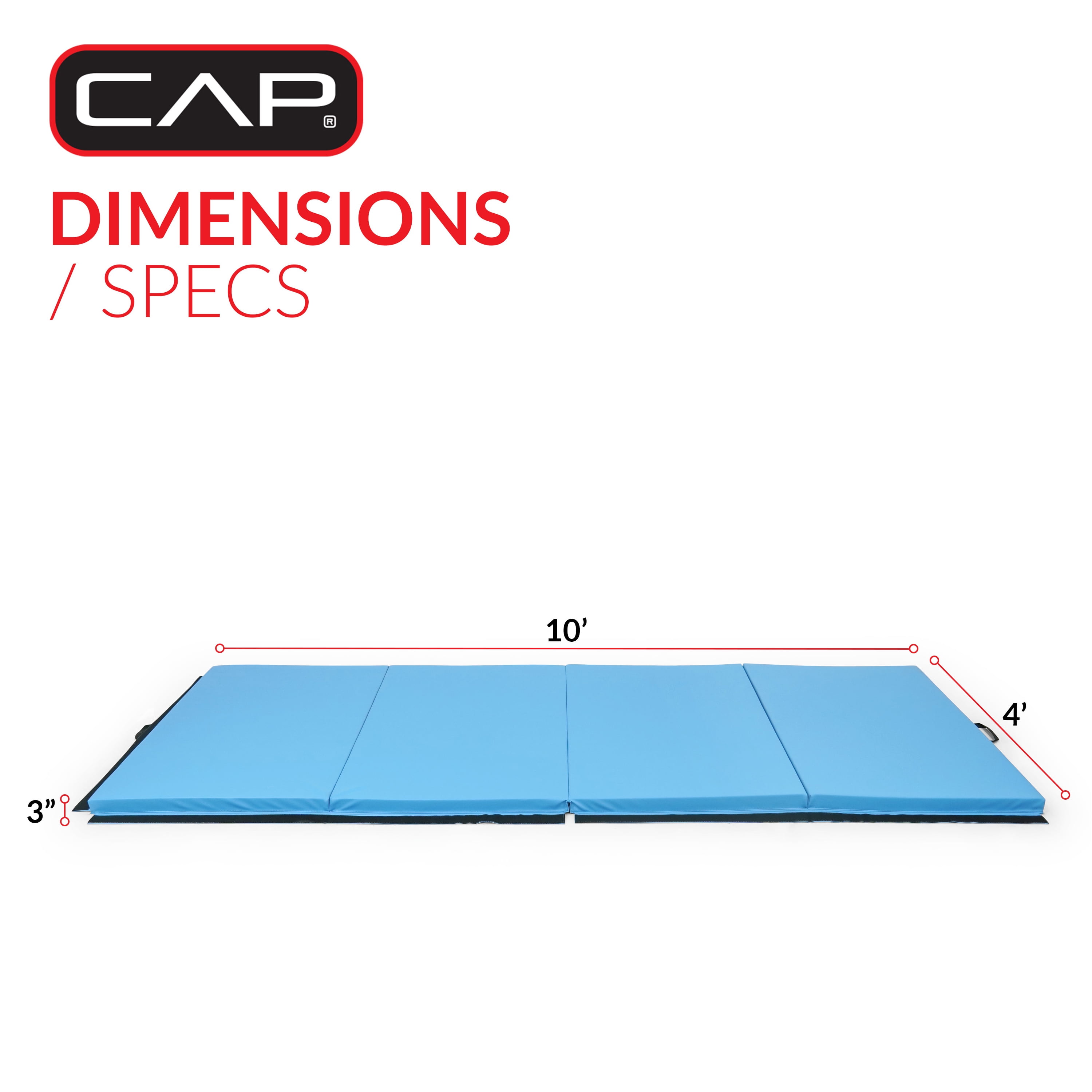 CAP Adjustable Height Horizontal Gymnastics Bar for Kids, Blue and CAP Barbell Gymnastics Balance Mat 10' x 4' x 3" thick, Blue