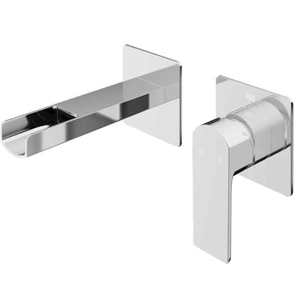Open Box VIGO Atticus Single Handle Wall Mount Bathroom Faucet in Chrome