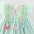 thumbnail image 5 of Staki Butterfly Dress Girl's Dresses Cotton Ruffle Sleeve Tiered Swing A-Line Cute Midi Casual Sundress(Light Green,2-3 Years), 5 of 9