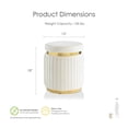 thumbnail image 3 of Furniture of America Rigi Modern 15" Upholstered Round Stool, White and Gold, 3 of 9