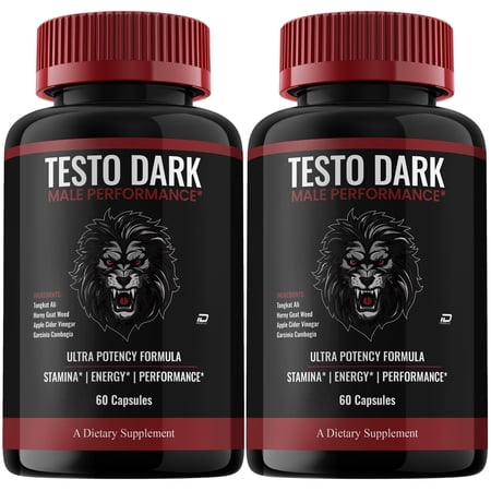 TestoDark for Men Capsules – Testo Dark Vitamin Complex Pills, Energy, 2 Pack, 120 Capsules