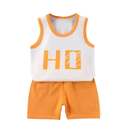 

Toddler Set Clearance Toddler Sets For Kids Toddler Kids Baby Boys Girls Fashion Cute Sleeveless Vest Shorts Cartoon Print Casual Suit