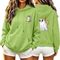 thumbnail image 3 of Aboser Womens Spooky Pullover Hoodies Halloween Party Shirts Cute Long Sleeve Tops Lightweight Cozy Hooded Sweatshirts with Pockets, 3 of 8