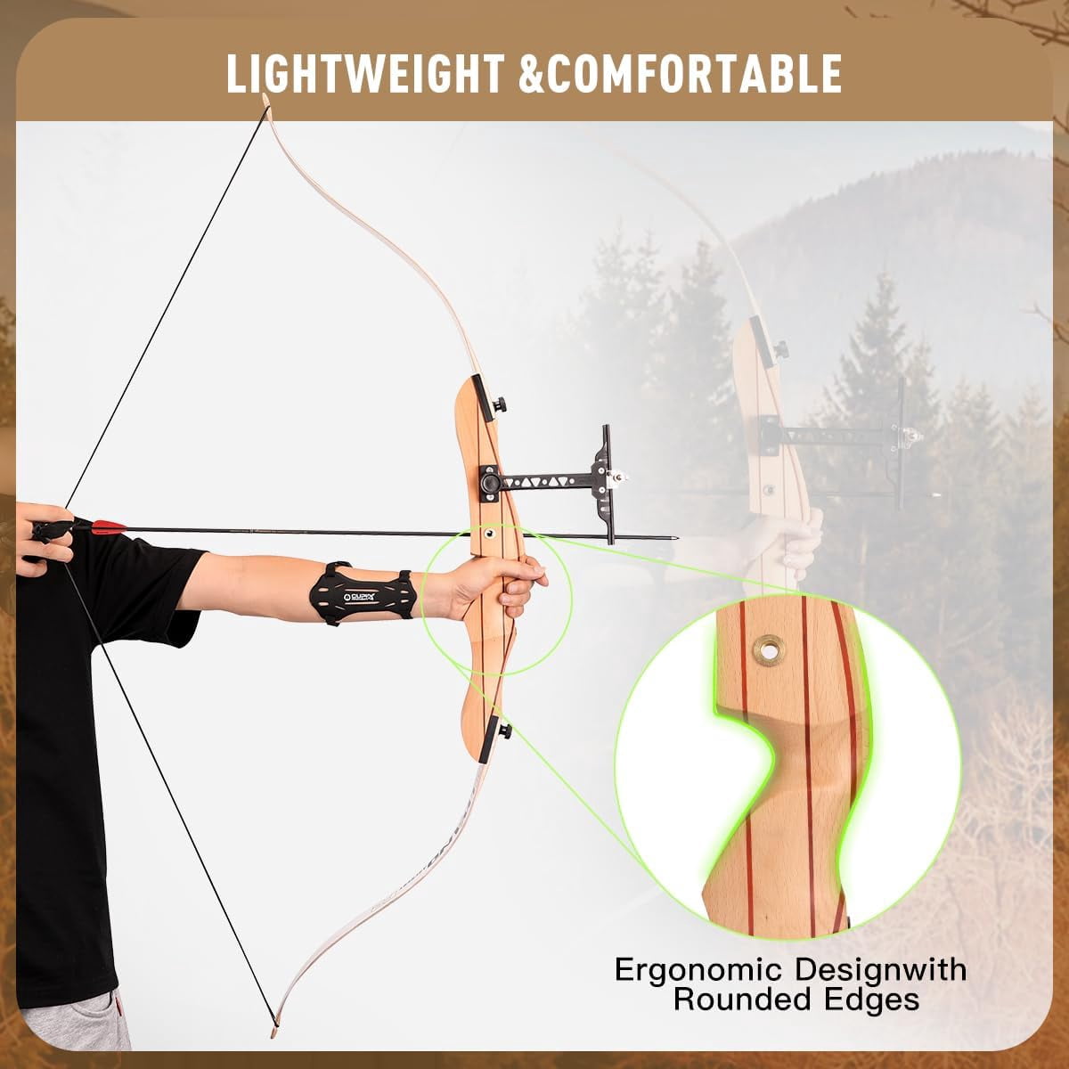 AME 54 inch Recurve Bow and Arrow Set for Youth Beginner Takedown Recurve Bow for Kids Boy Girl Women Right Handed with Ergonomic Design（only bow 20lbs）