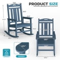 thumbnail image 7 of Oversized HDPE Outdoor Rocking Chair, All-Weather High Back Porch Rocker, Navy, 7 of 7