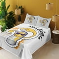 thumbnail image 2 of Ambesonne Emoji Fitted & Top Sheet Set with Shams, Funny Graffiti Character Art, Orange Mustard and Indigo, 2 of 5