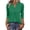 Dark Green, variant on Womens Summer Shirts V Neck 3/4 Sleeve Henry Style Decorative Button Gathered Waist Daily Tops Dark Green L