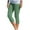Green, variant on WIZUTIZ Womens Workout Leggings Capri Breathable Leisure Slimming Button Side Yoga Trousers Stretch Elastic Mid Rise 3/4 Length Trousers Solid Trousers for Lady Hiking Blue