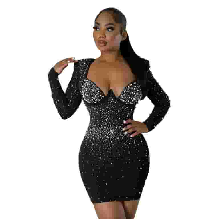 Sexy Formal Solid Sequins Slit Square Collar Evening Dresses Sexy Formal Solid Sequins Slit Square Collar Evening Dresses