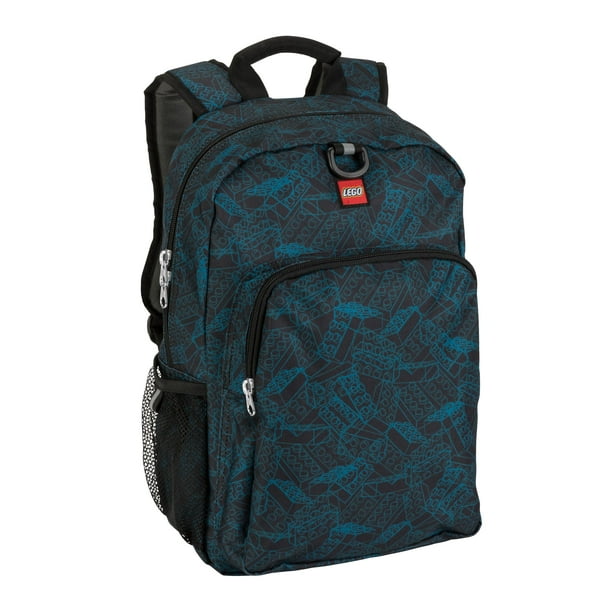 LEGO Iconic Prints Kids School Backpack Bookbag, for Travel, On-the-Go, Back to School, Boys and Girls, with Adjustable Padded Straps and Fun patterns, Blueprint
