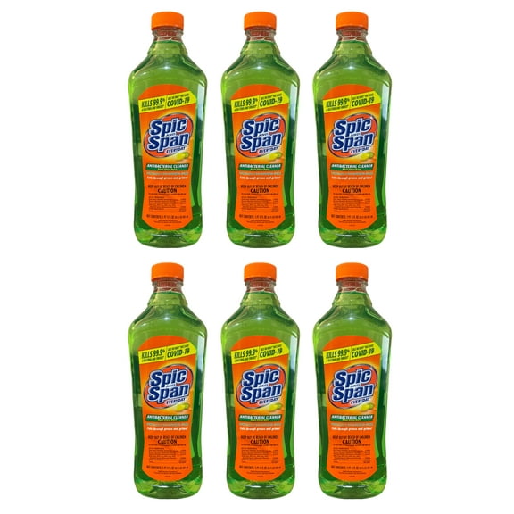 Spic & Span Everyday Multipurpose Liquid Cleaner, Antibacterial Multi-Surface Floor Cleaner, Fresh Citrus Scent, 20oz, 6 Pack