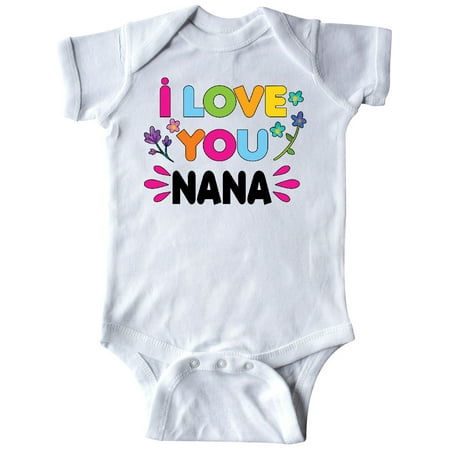 

Inktastic I Love You Nana with Flowers Gift Baby Girl Bodysuit