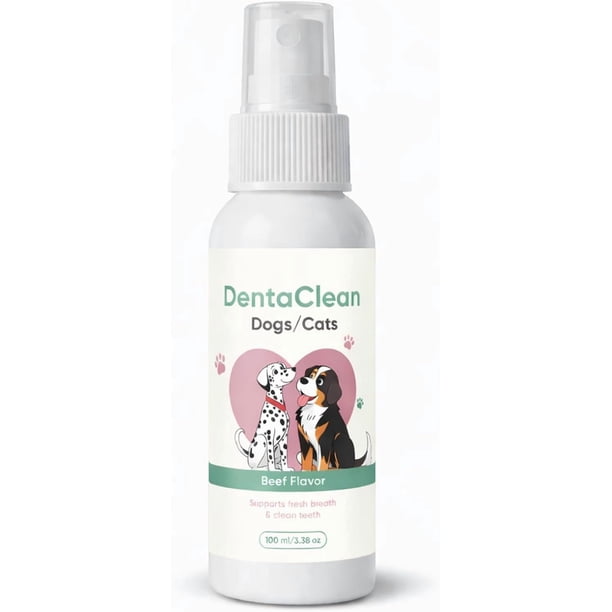 Dentaclean Aerosol Dental para Perros y Gatos, Limpiador de Dientes sin Cepillos, Cuidado Oral para Aliento Fresco