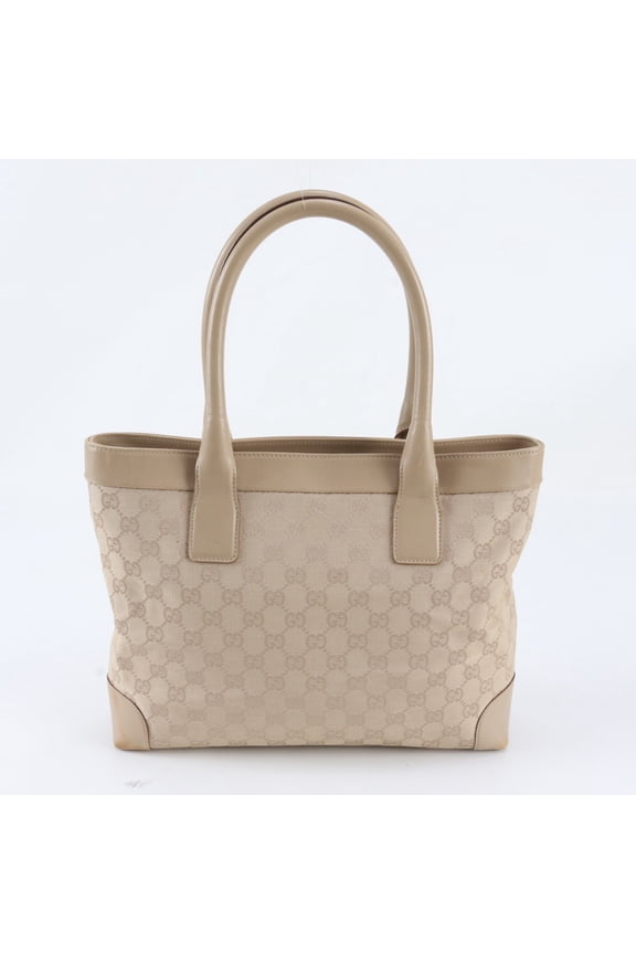 Pre-Owned Gucci GG Canvas 33890 Leather Tote Bag, Handbag, Shoulder Brand Name, Women's