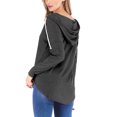 thumbnail image 5 of HAiming Women's Long Sleeve V Neck Shirts Trendy Solid Color Pullover Hoodies Tops Fall Winter Loose Casual Blouse, 5 of 6