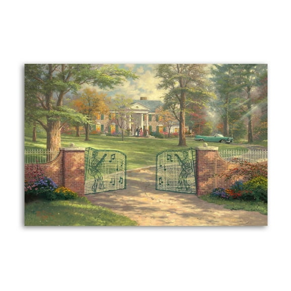 Graceland 50th Anniversary Wall Art Picture Painting Poster Canvas Print Posters Artworks Bedroom Living Room Decor 12x18inch(30x45cm)