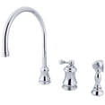 thumbnail image 1 of Kingston Brass KS3811BLBS Single Handle Widespread Kitchen Faucet with Brass Sprayer, 1 of 4