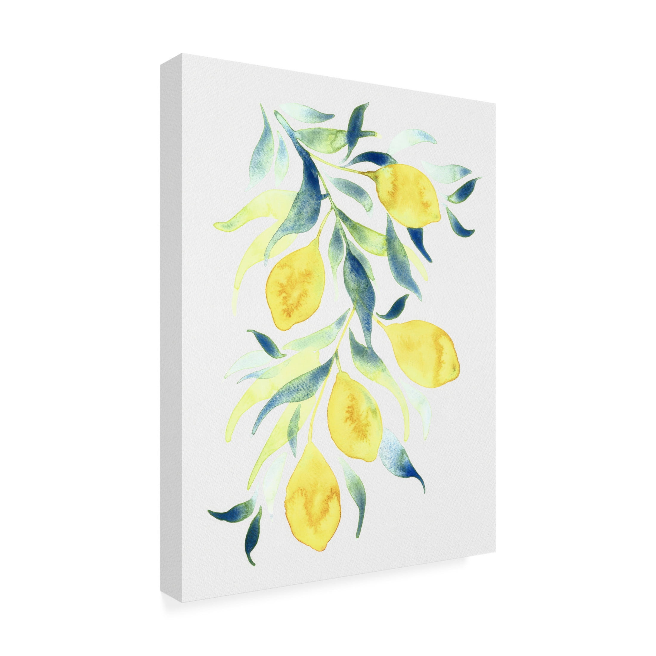 Canvas Wall Art - Cami Juncos 'Watercolor Lemons' Wall Art for Living Room, Bedroom, or Office Décor by Trademark Fine Art - 18 x 24 Inches