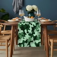 thumbnail image 2 of Green Ombre Table Runner - 108 Inch Long, Kitchen Dining Table Runner Dresser Scarves, Modern Simple Gradient Abstract Texture Farmhouse Decor for Coffee Tables Wedding Party Banquet, 2 of 8