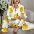 thumbnail image 6 of Pajama Sets for Women 2 Pcs, yellow Bell Pepper Print Button Down Long Sleeve Sleepwear Lounge PJ Sets, 6 of 6