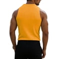 thumbnail image 3 of Mens Ribbed Knit Tank Top Cotton Sleeveless Shirts Summer Beach Workout Muscle Undershirt Yellow XL, 3 of 4