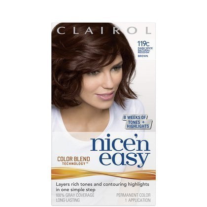Clairol Nice N Easy, Permanent Hair Color, Dark Spice #119C - Kit