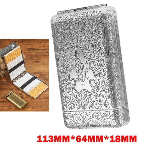 Silver Vintage Portable Metal Flip Top Three Open Cigarette Case For 16pcs HOT