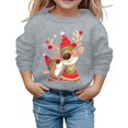 thumbnail image 1 of FYEGRE Chandail en Molleton de Noël Classique Imprimé Festif Filles Manches Longues Col Rond Chandail en Molleton Confortable pour les Fêtes Gris 4-5 Ans, 1 of 4