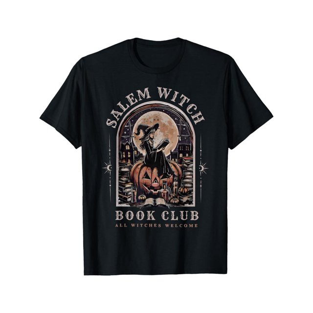 Halloween T-shirt Salem Witch Book Club All Witches Welcome Scary Halloween T-Shirt