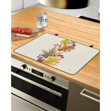 

Fall Maple Leaf Stove Top Covers for Electric Stove Heat Insulation Fireproof Glass Cooktop Cover Counter Top Glass Stove Cover for Prevent Scratches 29 x21 Thanksgiving Botanical Autumn Rustic