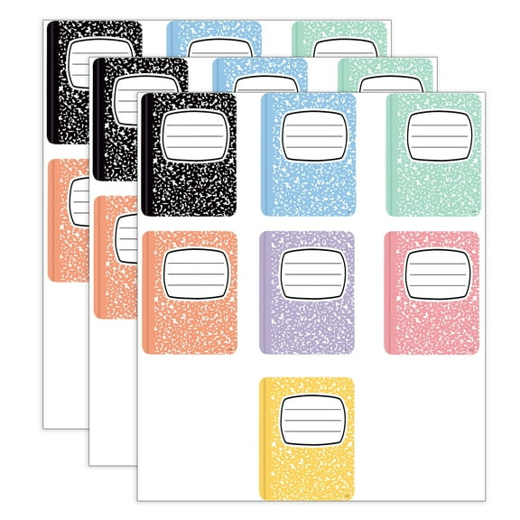 Teacher Created Resources Cool For School Composition Books Accents, 30 Per Pack, 3 Packs