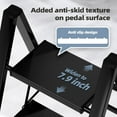 thumbnail image 4 of 2 Step Ladder, Lightweight Portable 2 Step Stool with Anti-Slip Wide Pedal, 330lbs Capacity Aluminum Ladder for Household,Office,Library(Black), 4 of 16