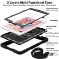 thumbnail image 3 of ELEHOLD Rugged Case For Apple iPad 11th(A16) 2025 With 3-in-1 Stylus Pens ,Three-Layer Hybrid  360° Rotating Kickstand Pencil Holder Handstrap Shoulder Strap Shockproof Case ,E, 3 of 10