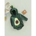 thumbnail image 3 of Cenuakty Infant Baby Girls Boys Romper Avocado Print Hooded Long Sleeve Jumpsuits Autumn Winter Casual Bodysuits, 3 of 8