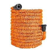 Flexible Garden Hose, 25FT Water Hose Lightweight Garden Expanding Hose for Watering Plants, Expandable Garden Hose with Leak-proof Triple Layer Latex Core & Strength Fabric, Orange