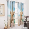thumbnail image 3 of Beach Starfish Shells Blackout Curtains Window Drapes Room Darkening Thermal Insulated Grommets Blackout Curtains, for Living, Dining, Bedroom,2 Panels, 3 of 6