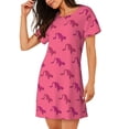 thumbnail image 2 of Fotbe Leopard Print Bata de Dormir para Mujer con Estampado, Camisón de Algodón de Manga Corta, Ropa de Dormir Casual, 2 of 6