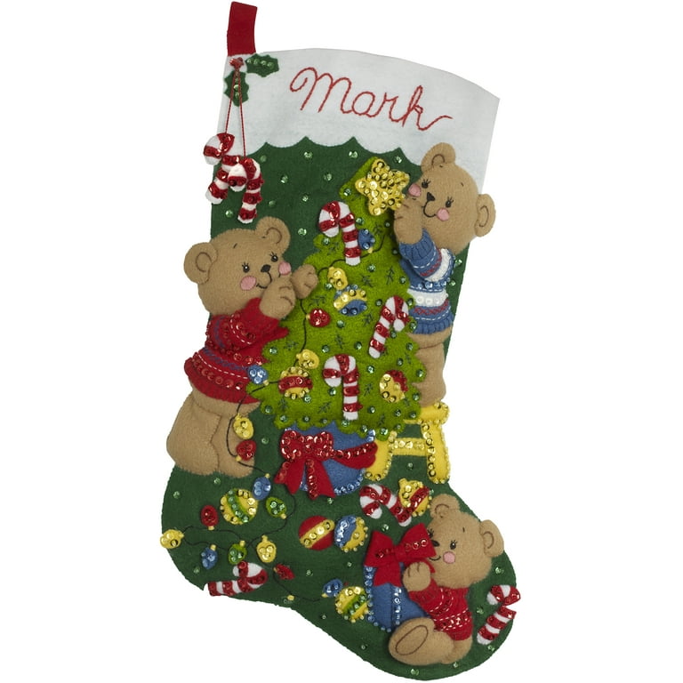 Bucilla: Baby Bear's First Christmas felt applique Christmas