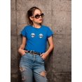 thumbnail image 2 of Two Aliens Breast  Funny Graphic Women Royal Blue T-Shirt, Female XX-Large, 2 of 4