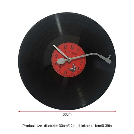 Clairlio Retro Vinyl Record Clock Frameless Round Hanging Home Decor Red Canada - Home Decor Vinyl Record Clock