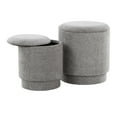 thumbnail image 6 of LumiSource Grey Fabric Marla Upholstered Ottoman Set, 6 of 6