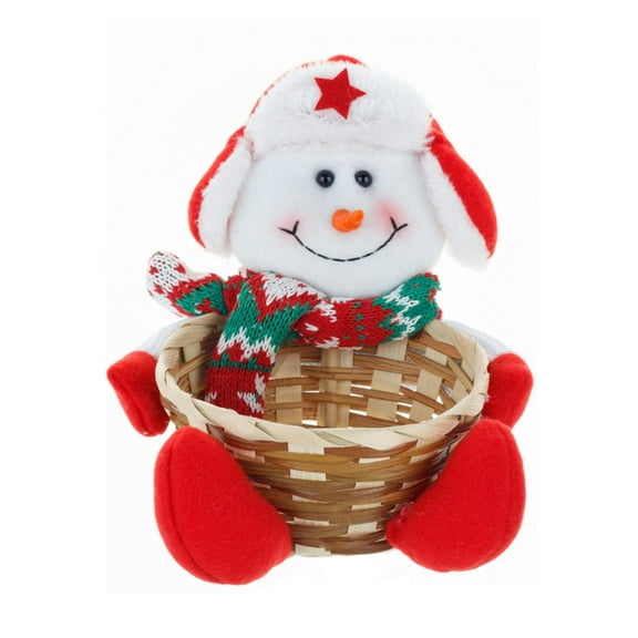 AUDeals Christmas Candy Dish Set with Santa, Reindeer and Snowman Designs, Holiday Cookie and Fruit Basket for Table, Festive Candy Bowl and Plate for Kids Christmas Party Decor